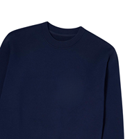 Sudadera Unisex Premium Azul Marino con Cuello Redondo, Cómoda, de Manga Larga, Informal, a la Moda, para Hombre y Mujer, con Bordado Moderno