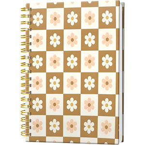 Cuaderno de Espiral con Tapa Dura, Ideal para Escribir, Trabajar, Oficina y Estudio, con Diseño de Margaritas - Product Image 1