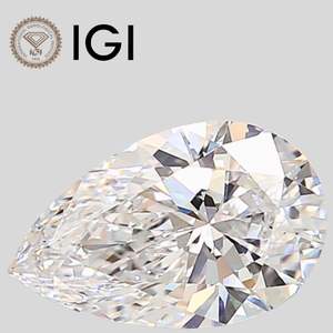 Diamant de laboratoire de 5 carats en forme de poire, certifié IGI, pour bague de fiançailles, bague de mariage - Product Image 1