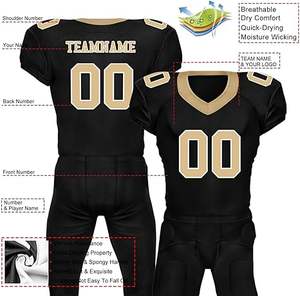 Uniforme de fútbol americano personalizado para hombres, camisetas y pantalones cosidos duraderos impresos por sublimación para ropa de equipo en todo el mundo - Product Image 2