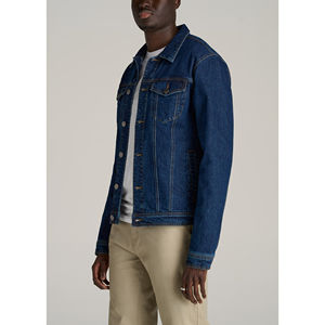 Veste en jean pour hommes en gros avec écussons du logo personnalisé Vêtements d'extérieur en jean délavé vintage Style Streetwear disponible dans toutes les tailles - Product Image 3