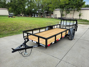 Remorque utilitaire à queue de pieu 5x14, thermolaquée avec porte, essieu 3 500 lb (2001-3 000 kg), 7x14 pi, 6x12 pi, 7x16 pi, approvisionnement en gros - Product Image 2