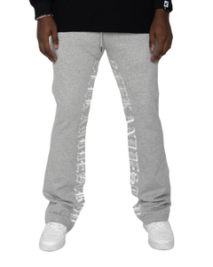 Pantalon de jogging blanc évasé ample personnalisé avec rayures latérales dernière conception 2023 100% coton hommes pantalons de jogging empilés - Product Image 6