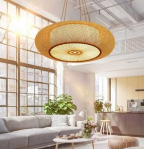 Nueva lámpara colgante de bambú de voltaje de entrada ecológica de 220V, lámpara colgante de ratán decorativa clásica, fuente de luz LED, artesanía - Product Image 2