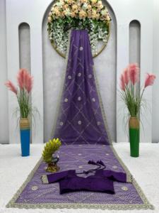 Tibby ipek dijital baskı Saree kodlama ve iplik iş dantel Mono Benglori bluz tasarımcısı etnik giyim - Product Image 4