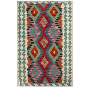 พรมกิลิม ไมมานา อัฟกานิสถาน ขนาด 134 x 87 ซม. สำหรับตกแต่งผนัง - Product Image 1