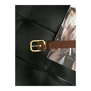 Ceinture carrée pour femme, ceinture pour pantalon, ceinture pour veste, ceinture pour robe - Noir et beige - Or - Product Image 5