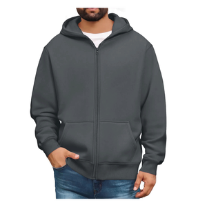 Sudadera con Capucha y Cremallera para Hombre, Sudadera de Forro Polar con Cremallera Completa, 100% Algodón, Invierno, con Bolsillos, Ligera, Cómoda, Impermeable y Transpirable - Product Image 4