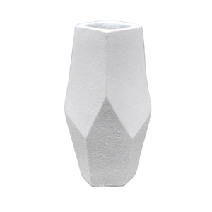 Pot de fleur en fer fait à la main de luxe Vase décoratif en métal blanc Accent de table de vie irrégulier durable pour la maison côtière - Product Image 1