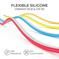 Ruban LED néon en silicone 12V/24V, étanche IP67, CRI90, flexible et dimmable pour enseignes DIY et extérieur