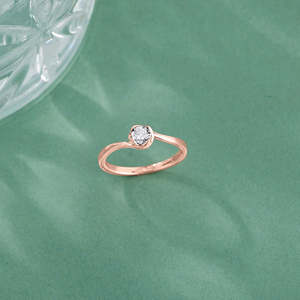 Rose Gold Studded <b>Spin</b> Diamond <b>Ring</b> - Product Image 1