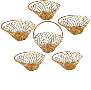 Panier à fruits doré de qualité standard pour la décoration de table, personnalisable en taille, pour hôtel, restaurant, mariage - Product Image 6
