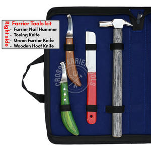 Nouveauté : Kit de soins pour les sabots de cheval, couteau à sabots incurvé à lame en D et couteau à sabots à lame droite, tire-sabots, pince, coupe-ongles - Product Image 4