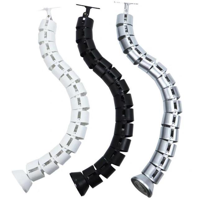 Adjustable Height ABS Plastic Under Desk Vertical Tube Ventilated Wire Organizer Cable Management Tray
