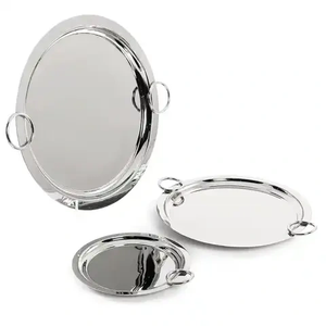 Lot de 2 plateaux de service en métal à haute qualité en aluminium d'aspect personnalisé pour plateau de fournitures pour hôtels et restaurants - Product Image 6