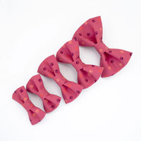Noeud papillon rose foncé pour chien, accessoire en coton fait à la main pour animaux de compagnie, attache à boucle et crochet réglable, noeud papillon pour chiens