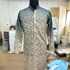 Kurta de marié élégant pour hommes tenue de cérémonie de mariage traditionnelle vêtements de fête ethniques ensemble Kurta artisanal pour hommes - Product Image 1