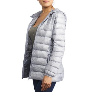 OEM Custom <b>Women's</b> <b>Bomber</b> Puffer <b>Jackets</b> Knitted Canvas Cotton Shell Windproof Breathable Quick Drying Hooded Letter Winter Warm - Product Image 2