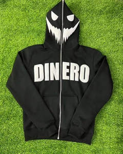 Buena calidad Sudadera con capucha Logotipo personalizado Peso pesado Sin cuerda Cremallera 100% Algodón Gráfico Puff Impresión Sudaderas con capucha para hombres - Product Image 3