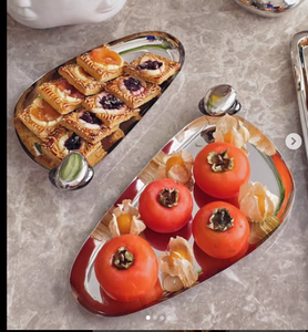 Bandejas de servicio decorativas plateadas de diseño moderno de tendencia superior, forma rectangular, apto para lavavajillas, contacto con alimentos, mayorista seguro - Product Image 4