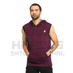 Top Quality <b>Men</b> Plain Cotton Fabric <b>Sleeveless</b> <b>Hoodies</b> Workout Gym Wear Bodybuilding Gym <b>Sleeveless</b> <b>Hoodies</b> - Product Image 4