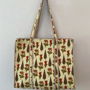 Bolso de mano de algodón acolchado de Color sólido bordado para mujer india, estampado a mano, diseño de Jugle, cadenas con cremallera, hombro - Product Image 1
