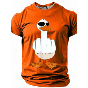 Camisetas con estampado 3D de patos para hombre, camiseta de manga corta con cuello redondo, camisetas informales de gran tamaño, ropa de calle para hombre - Product Image 2