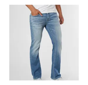 Uomini personalizzati di alta qualità con Logo personalizzato con Jeans in Denim pantaloni Jeans blu da uomo di abbigliamento Casual in vendita