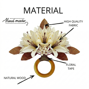 Anneaux de serviette en forme de fleurs de lys de qualité supérieure, faits à la main, pour la décoration de table de mariage, variétés de couleurs, design décoratif, décoration de table durable - Product Image 2