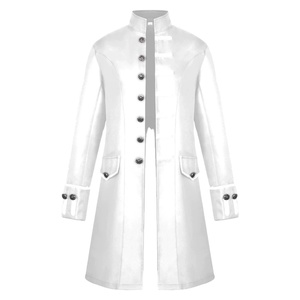 Hot Sale Premium Quality Black Wool Blend <b>Mens</b> Winter <b>Coats</b> Gothic Punk Steampunk Style <b>Long</b> Design Wholesale Top Demand - Product Image 3