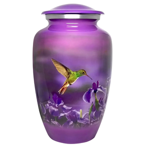 Urnas de cremación grandes de Colibrí púrpura moderno funerario Metal cerámica Ángel mármol moderno latón aluminio vidrio único entierro 2025 - Product Image 2