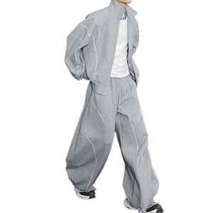 Heavyweight Tech Fleece Cotton Sweatsuit Unisex Blank Boxy Oversized Hoodies and Sweatpants Set Custom Men's Chándal - Product Image 2