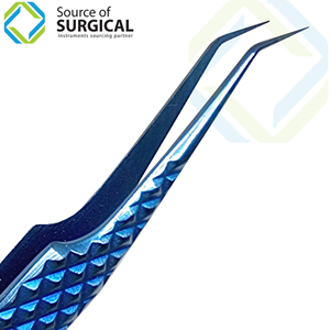 Pinzas para pestañas Punta fina Recubierto de titanio Color azul Pinzas cosméticas personalizadas Pestañas puntiagudas - Product Image 5