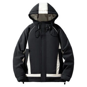 Veste matelassée légère imperméable et chaude pour homme, à capuche, coupe-vent, isolée, pour les voyages d'hiver en plein air - Product Image 3