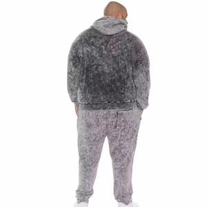 Ensemble de survêtements de fitness en velours pour hommes, sweat à capuche et pantalon personnalisés à double poche lavés à l'acide, costume de printemps en tissu éponge respirant et velours pour adultes - Product Image 5