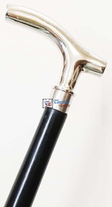 Bâton de marche en bois noir de haute qualité avec poignée en laiton nickelé pour la randonnée des personnes âgées Camping promenades Support de voyage - Product Image 2