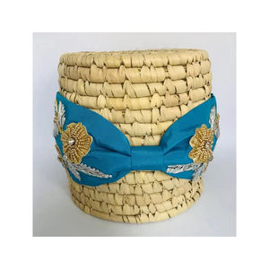 สวมใส่ได้ง่ายที่คาดผมปักสีฟ้าที่คาดผมลูกปัดนุ่มแบบนุ่มอุปกรณ์เสริมสไตล์เรียบ - Product Image 2