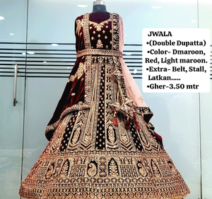 Excelente elegante Vintage Natural maternidad nupcial boda Lehenga Choli Dupatta conjuntos vestido de baile silueta de talla grande bordado - Product Image 2