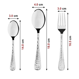 Ensemble de couverts en acier inoxydable au design élégant martelé dîner cuillère fourchette maison cuisine restaurant vaisselle mariage événement décor 2024 - Product Image 2