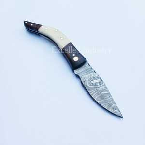 Custom Handmade Multifunctional Outdoor Survival Folding Pocket Knife Best Price Folding Knives With Wood and Bone Handle - Product Image 2