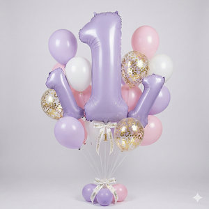 Ballon Chiffre 1 Lila 100cm en Aluminium Épais pour Anniversaire, Baby Shower, Décorations de Fête - Vente en Gros Party Love Espagne - Product Image 4