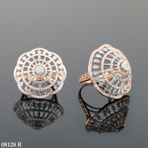 D'VINS JEWELS Lab Grown Diamond Ring 14K 18K Rose Gold Floral Design Engagement Wedding Jewelry Women's Trendy Style - Product Image 5