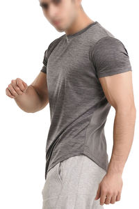 Muscle Fit 100% Polyester T Shirt Hommes Haute Qualité Manches Courtes Summer Crew Neck Tee Shirts Hommes 100% Polyester Tee Tops - Product Image 3