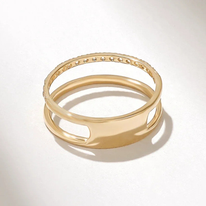Anillo de Bodas de Oro Blanco Sólido de 14 Quilates con Diamantes Cultivados en Laboratorio para Mujer, con Corte Redondo Pequeño, Joyería Moderna para Mujer - Product Image 3