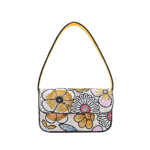 Lujo elegante hecho a mano flor bordado con cuentas personalizado colores mezclados cuentas de vidrio bolso de hombro clásico de moda - Product Image 1