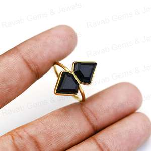 Anillo fino de gran calidad para mujer, Plata de Ley 925 sólida, oro de 18 quilates, relleno de ónix negro Natural, ajuste de bisel de 10x14mm, bisel de 10x14mm - Product Image 5