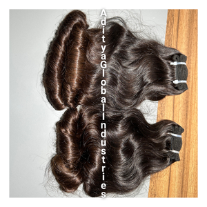 Vendeur de cheveux indiens ondulés rebondissants bruts 100% paquets de cheveux bruts non transformés paquets de cheveux humains naturels alignés sur les cuticules d'Inde - Product Image 2