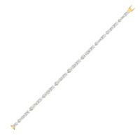 Bracelet ouvert en diamant cultivé en laboratoire certifié IGI, multi-formes, en or jaune/blanc/rose 18 carats
