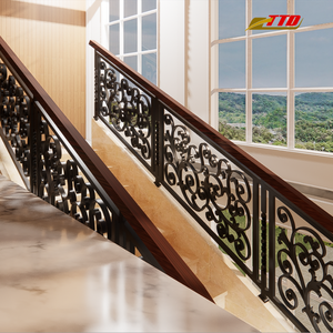 Barandilla de escalera de hierro forjado a mano con diseño interior ornamental y acabado con recubrimiento en polvo para una protección de escalera duradera - Product Image 6