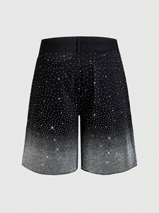 กางเกงขาสั้นผู้ชายประดับพลอยเทียมผ้าฝ้าย100% ลายพระอาทิตย์ซีดกางเกงขาสั้นผู้ชายแบบลำลองแนวสตรีท - Product Image 4